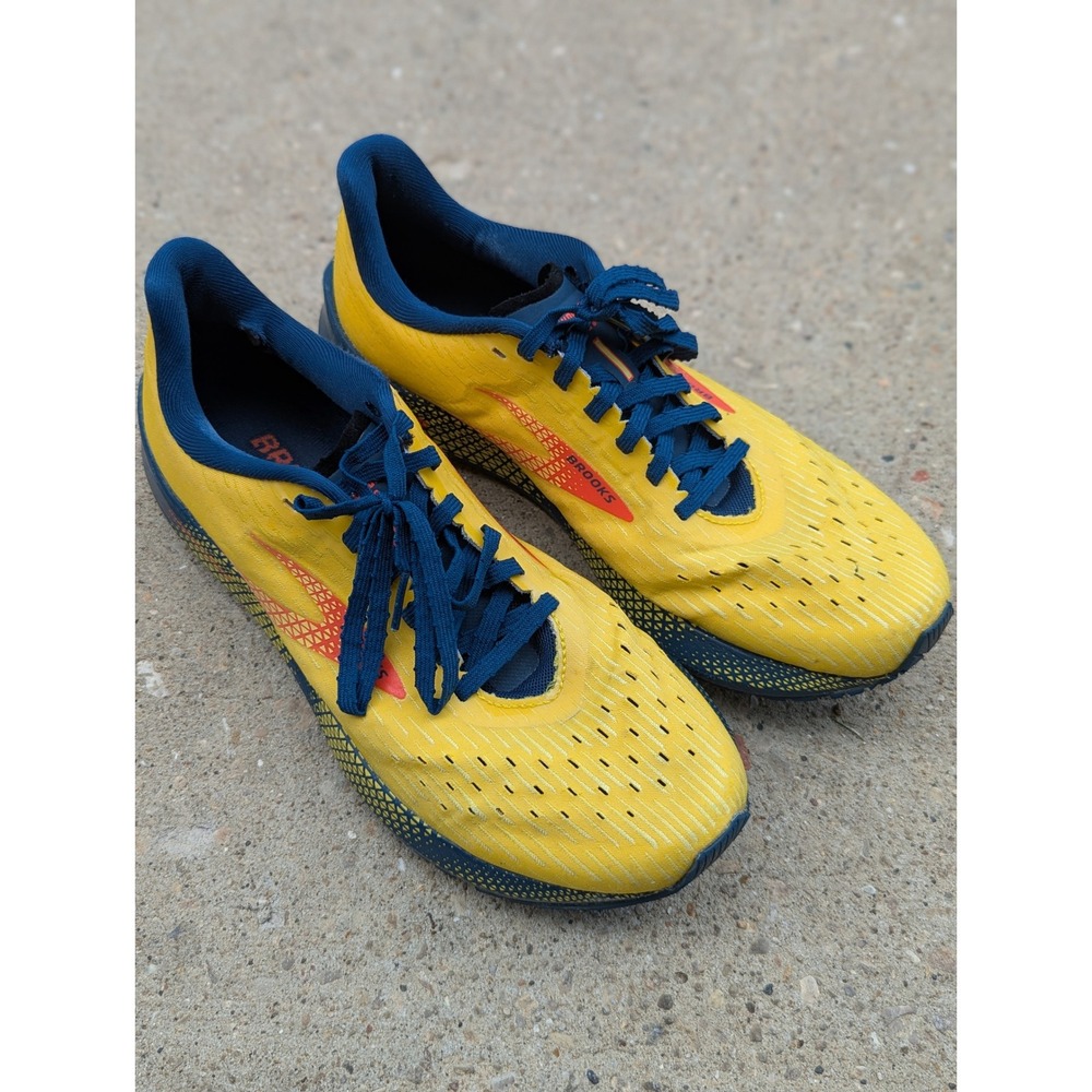 Brooks Hyperion Tempo Mens Running Shoes Yellow Navy Blue 1103391D767 Size 8.5